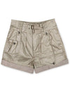 Women's Cargo High Waist Shorts Beige - SAINT LAURENT - BALAAN 3