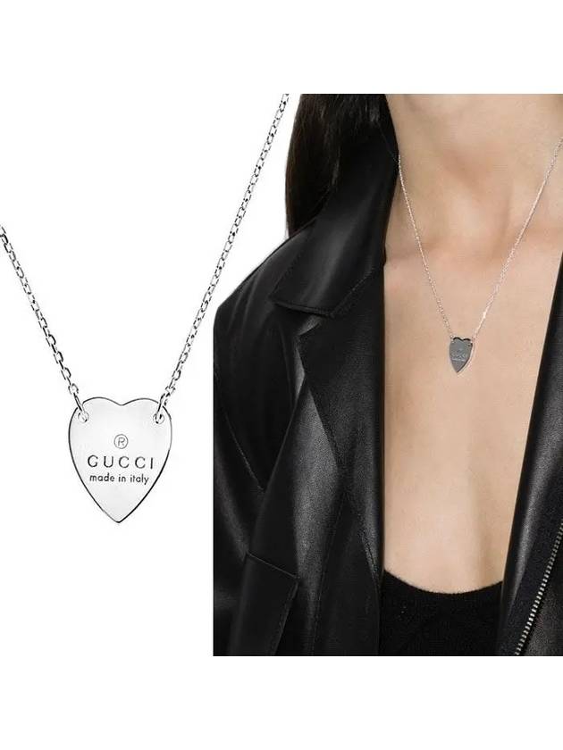 Trademark Heart Pendant Necklace Silver - GUCCI - BALAAN 2