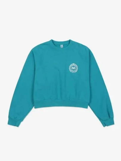 NY Country Club Crop Crew Neck Sweatshirt Blue - SPORTY & RICH - BALAAN 2