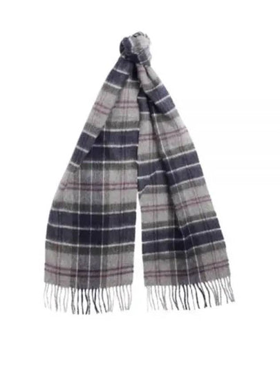 Wool Cashmere Tartan Check Muffler Black Slate - BARBOUR - BALAAN 2