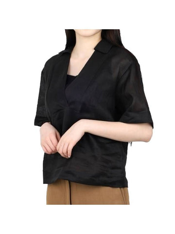 Bronzo Ramie Blouse Black - MAX MARA - BALAAN 1