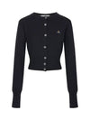 Bea Cropped Cardigan Black - VIVIENNE WESTWOOD - BALAAN 4