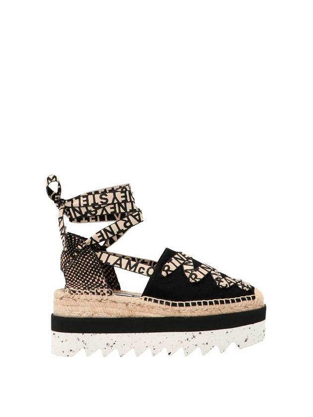 Gaia platform espadrille sandals black - STELLA MCCARTNEY - BALAAN 1