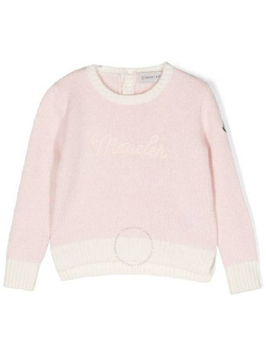 Moncler Girls Embroidered Logo Wool Sweater, Size 2Y - MONCLER - BALAAN 1