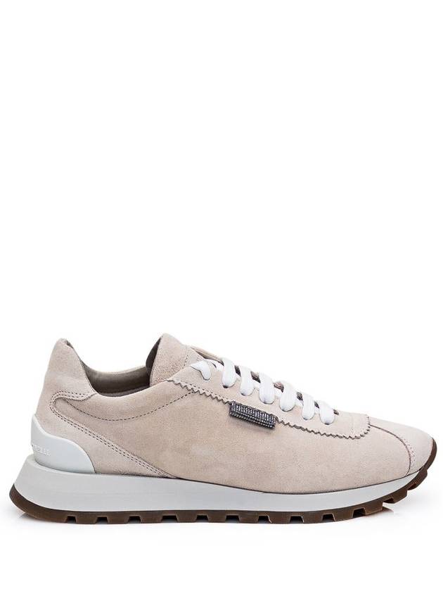 Chain Suede Low Top Sneakers Ivory - BRUNELLO CUCINELLI - BALAAN 2