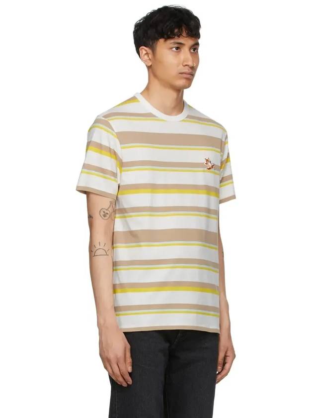 Short Sleeve Unisex Chillax Fox TShirt Beige Stripe GU00153KJ0010 - MAISON KITSUNE - BALAAN 4