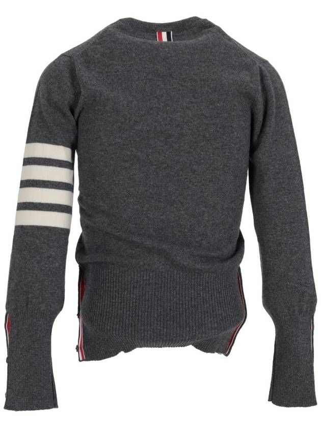 Women's 4 Bar Classic Cashmere Pullover Knit Top Grey - THOM BROWNE - BALAAN 5