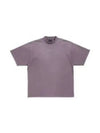 Logo Print Short Sleeve T-Shirt Purple - BALENCIAGA - BALAAN 2