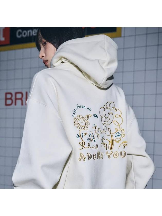 Edo Yu embroidery hoodie cream - CPGN STUDIO - BALAAN 2