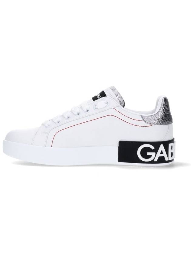 Portofino Silver Tab Low Top Sneakers White - DOLCE&GABBANA - BALAAN 4