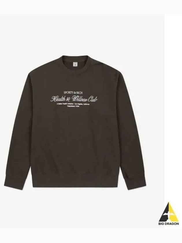 Club Crew Neck Cotton Sweatshirt Brown - SPORTY & RICH - BALAAN 2