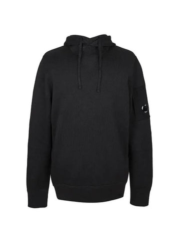 Lens Wappen Sandshell Hoodie Black - CP COMPANY - BALAAN 1