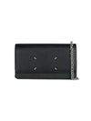 Logo Stitching Large Leather Chain Long Wallet Black - MAISON MARGIELA - BALAAN 1