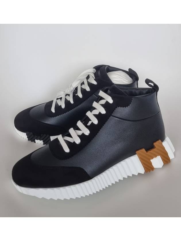 Bouncing Hip Hop Suede High Top Sneakers Noir - HERMES - BALAAN 2