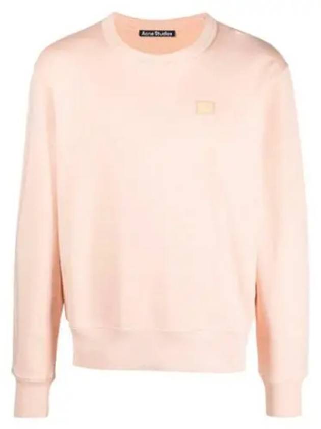 Face Logo Patch Cotton Sweatshirt Powder Pink - ACNE STUDIOS - BALAAN 2