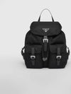 Triangle Logo Re Nylon Small Backpack Black - PRADA - BALAAN 3