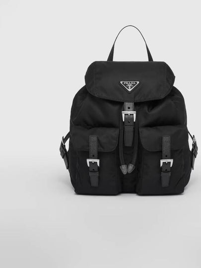 Triangle Logo Re Nylon Small Backpack Black - PRADA - BALAAN 2