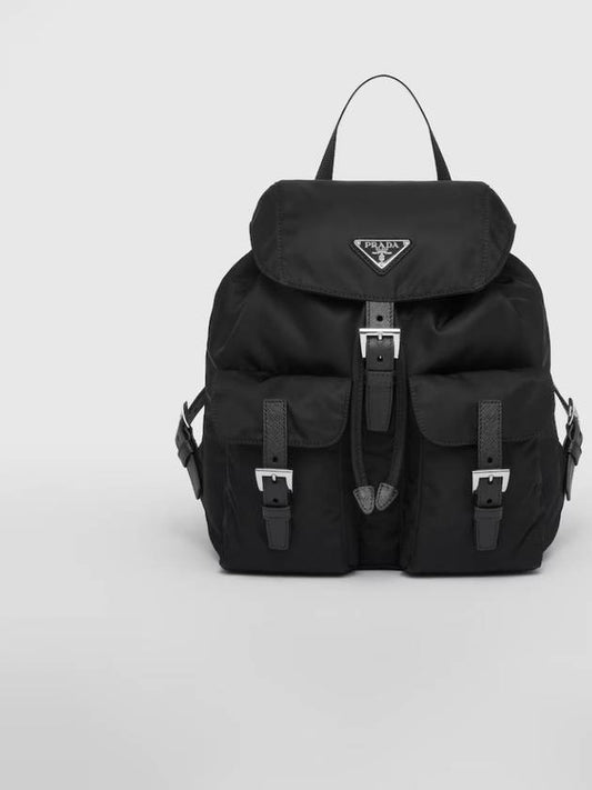 Triangle Logo Re Nylon Small Backpack Black - PRADA - BALAAN 2