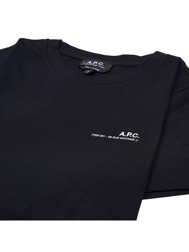 Item Logo Crew Neck Short Sleeve T-Shirt Black - A.P.C. - BALAAN 4