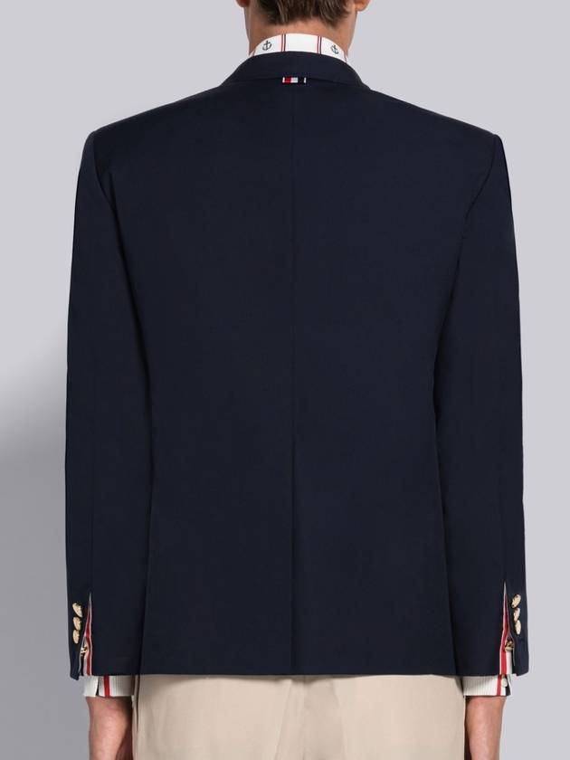 Typewriter Cloth Grosgrain Placket Sport Jacket Navy - THOM BROWNE - BALAAN 4