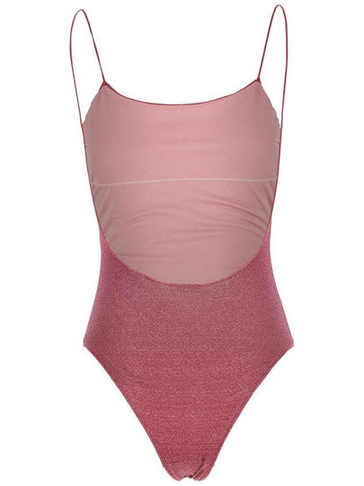 'Lumière Maillot' Pink Swimsuit With Open Back In Lurex Woman - OSEREE - BALAAN 2