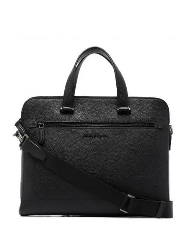 Double Pocket Zipper Briefcase Black - SALVATORE FERRAGAMO - BALAAN 2