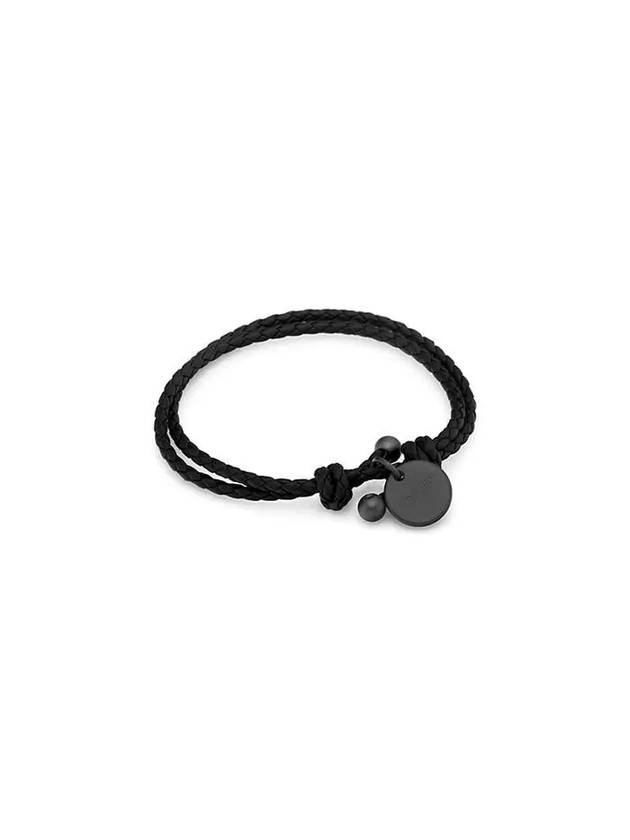 Intrecciato Leather Bracelet Black - BOTTEGA VENETA - BALAAN 2