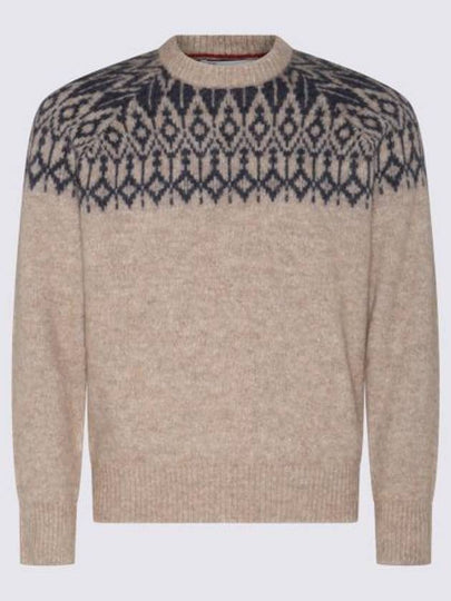 Pattern Knit Crew Neck Knit Top Beige - BRUNELLO CUCINELLI - BALAAN 2