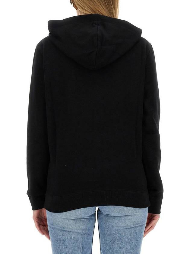 Signature Logo Hooded Top Black - SAINT LAURENT - BALAAN 4