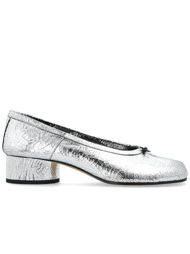 Maison Margiela Leather Heeled Shoes Tabi, Women's, Silver - MAISON MARGIELA - BALAAN 1