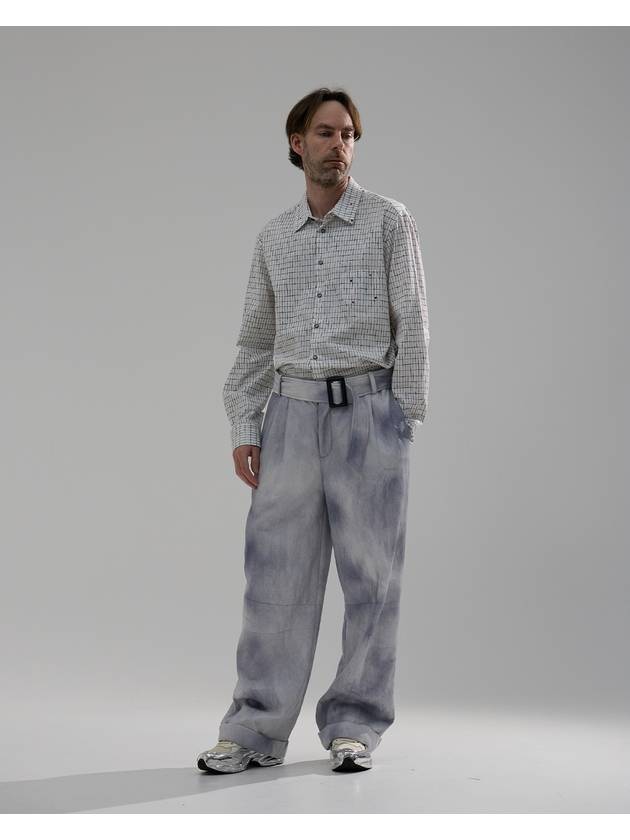 Men s Eco Leather New Wide Pants spray painted whyso24FW03 - WHYSOCEREALZ - BALAAN 3