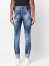 Icon Printing Multi-Painting Roll-Up Skater Jeans Blue - DSQUARED2 - BALAAN 4