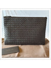 Intrecciato Document Leather Clutch Bag Dark Brown - BOTTEGA VENETA - BALAAN 10