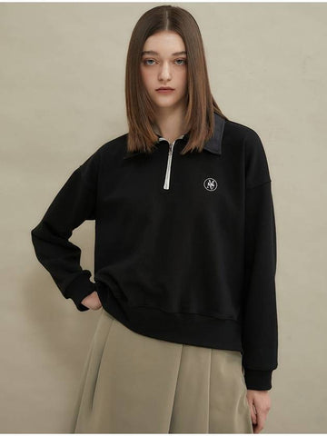 Soft Collar Sweatshirt Black - MANAVIS7 - BALAAN 1