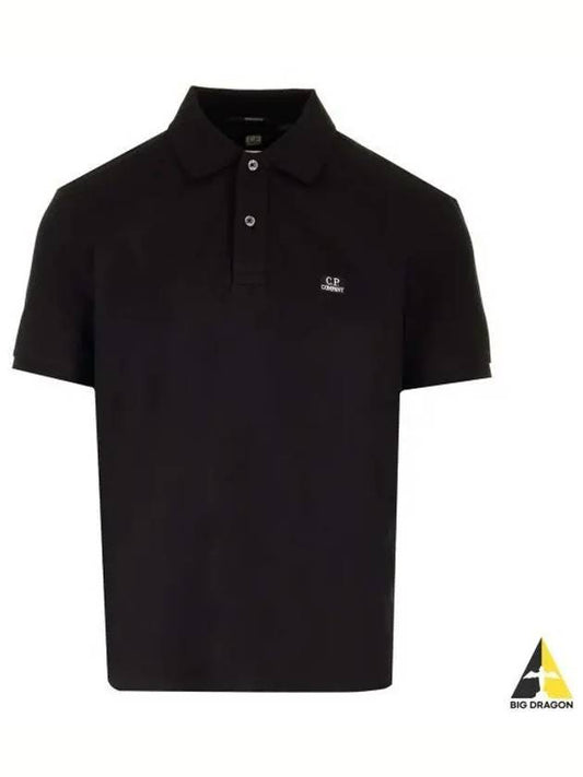 Stretch Piquet Regular Polo Shirt Black - CP COMPANY - BALAAN 2