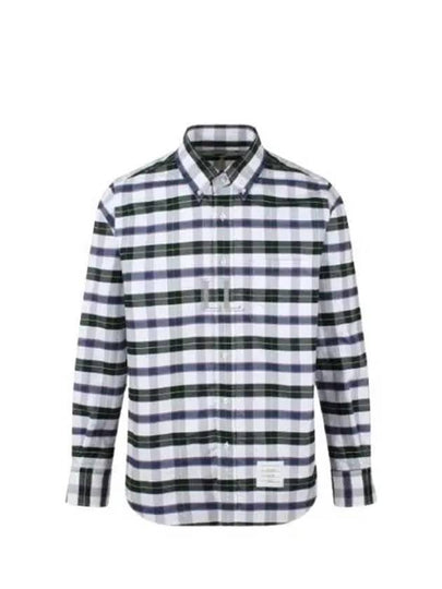 Oxford Tartan Check Cotton Long Sleeve Shirt - THOM BROWNE - BALAAN 2