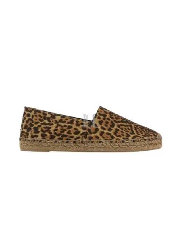 Logo Leopard Canvas Espadrilles Brown - SAINT LAURENT - BALAAN 2