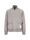 Alpaca Wool Zipper Bomber Jacket Grey - THOM BROWNE - BALAAN 2