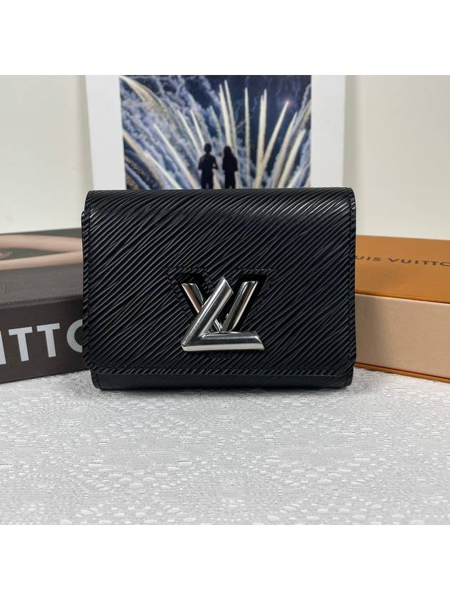 Twist Logo Epi Leather Compact Half Wallet Black - LOUIS VUITTON - BALAAN 3