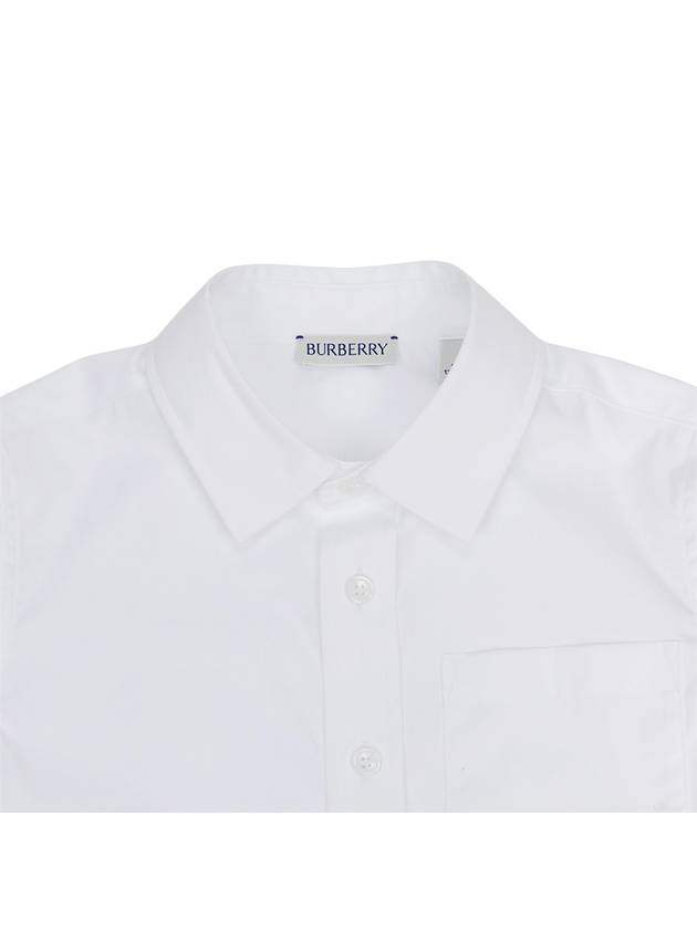 Kids Cotton Short Sleeve Shirt White - BURBERRY - BALAAN 4