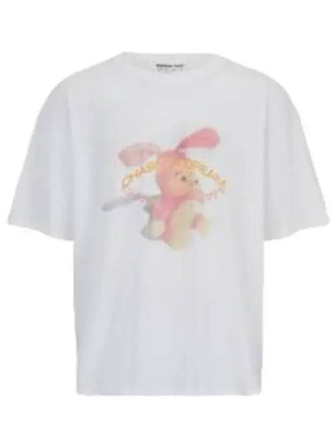 Noise Bunny Oversized T Shirt White Short Sleeve Tee - MARTINE ROSE - BALAAN 1