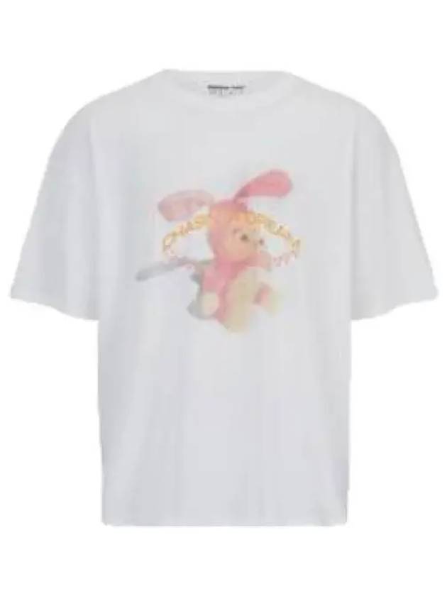 Noise Bunny Oversized T Shirt White Short Sleeve Tee - MARTINE ROSE - BALAAN 1