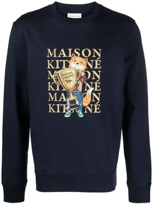 Fox Champion Regular Sweatshirt Navy - MAISON KITSUNE - BALAAN 2