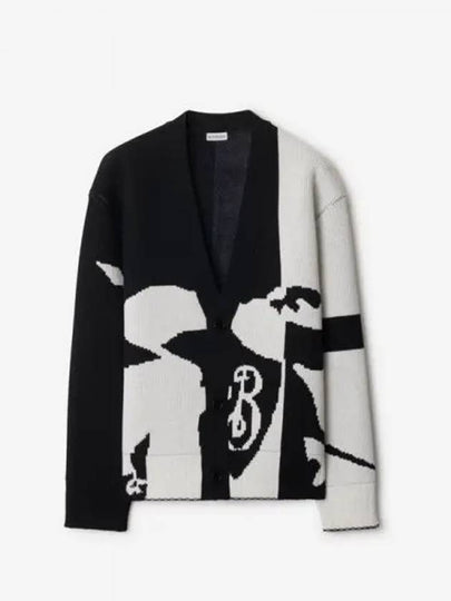 EKD Intarsia Knit Cashmere Cardigan Black - BURBERRY - BALAAN 2