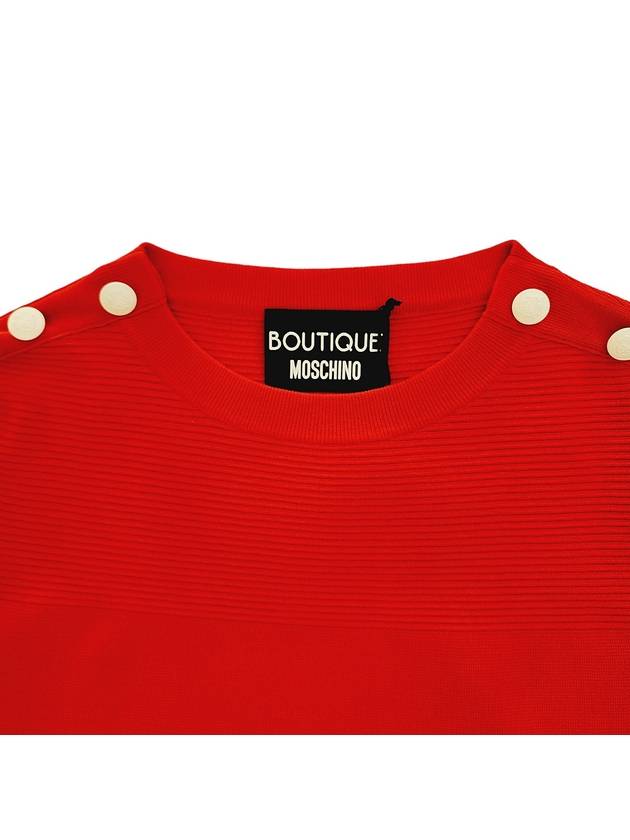 Valentino Women's ALine Cotton Sweater Red White A0908 1104 1113 - MOSCHINO - BALAAN 4