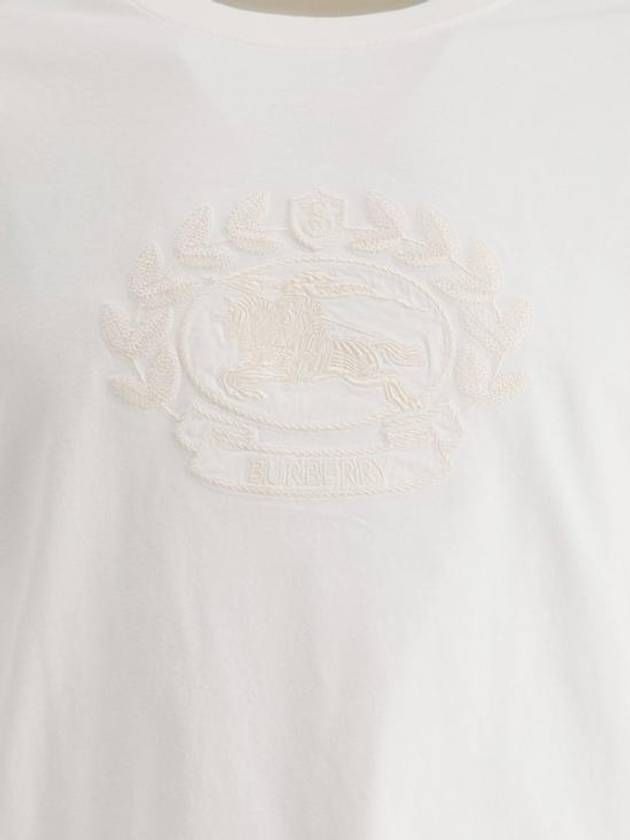 Embroidered Logo Cotton Short Sleeve T-Shirt White - BURBERRY - BALAAN 4