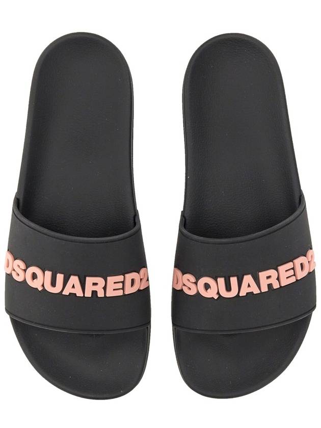 pink logo slippers black - DSQUARED2 - BALAAN 4