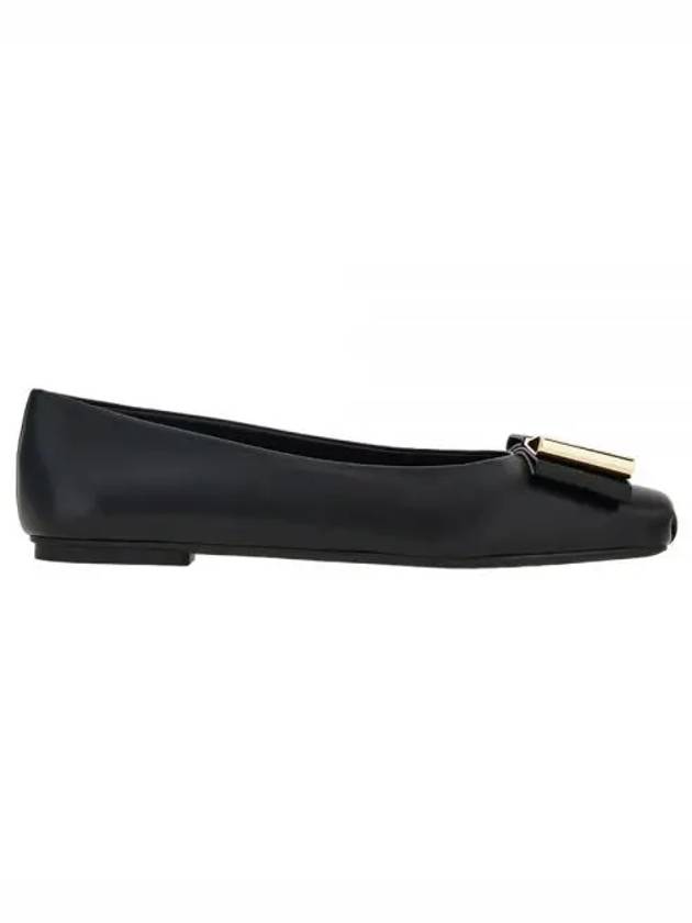 Double Bow Ballerina Flats Black - SALVATORE FERRAGAMO - BALAAN 2