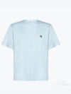 Grey Fox Head Patch Classic Short Sleeve T-Shirt Light Blue - MAISON KITSUNE - BALAAN 2