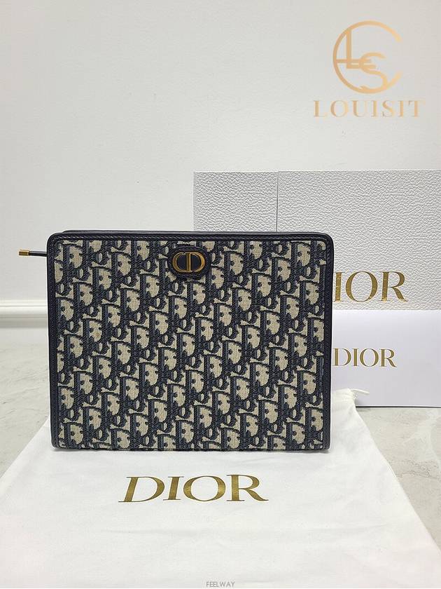 Used luxury goods Louis It Blue oblique jacquard 30 Montaine pouch bag - DIOR - BALAAN 8